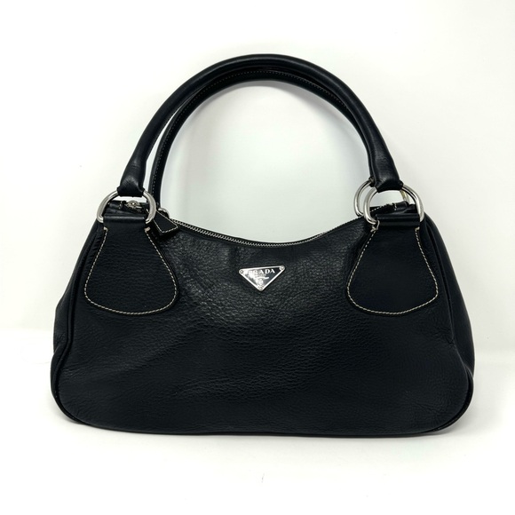 PRADA Vitello Daino Box Shoulder Bag Nero Black - Picture 1 of 11
